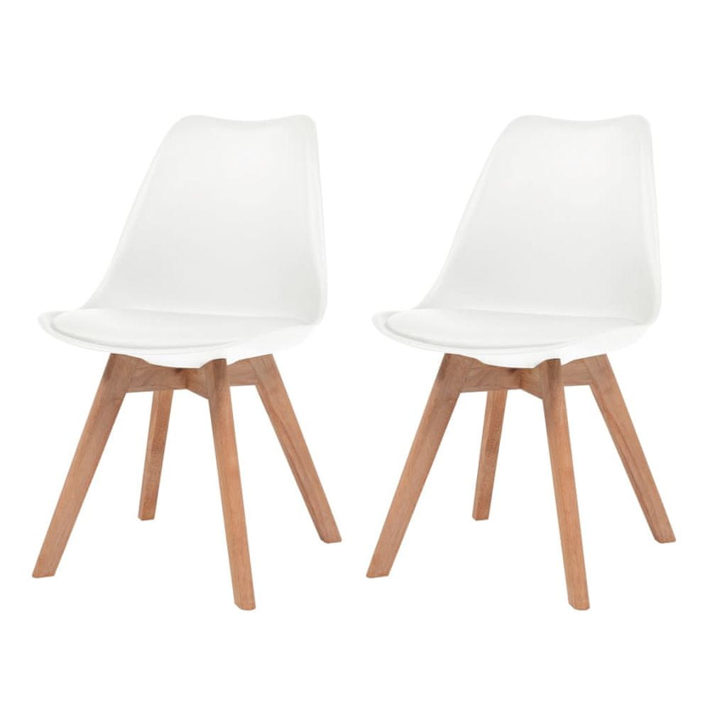 Petromila vidaXL Jedálenské stoličky 2 ks, biele, plast